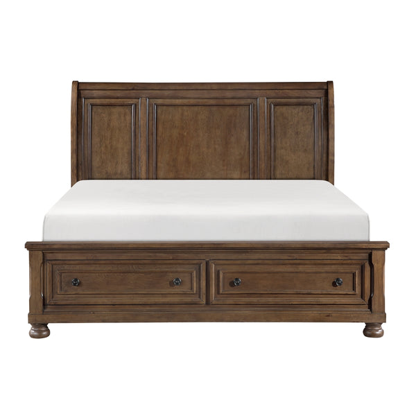 Magnolia Dark Brown Sleigh Storage Bed
