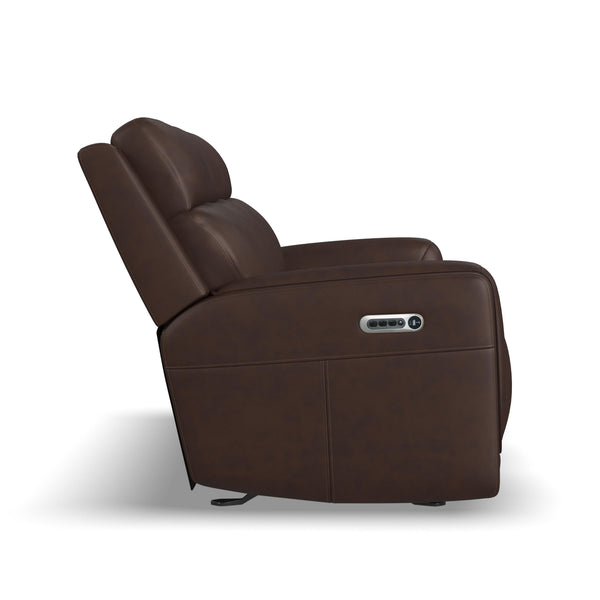 Alister Burnt Umber Leather Power Gliding Sofa with Power Headrests & Lumbar alternate view