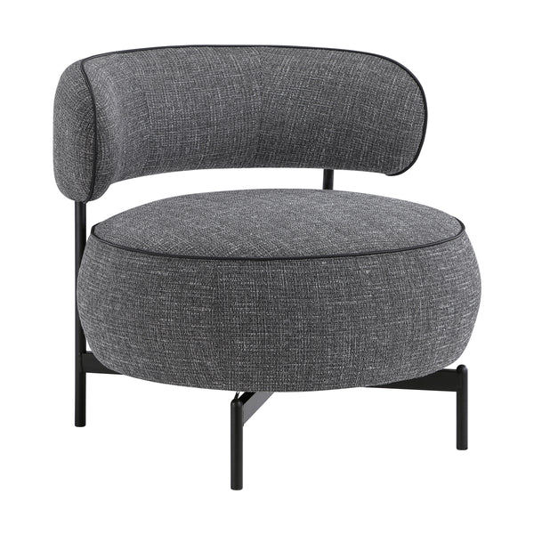 Orbit Gray Chenille Swivel Barrel Chair