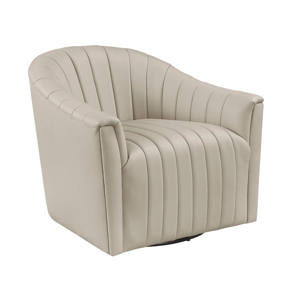 Metro Taupe Leather Swivel Chair