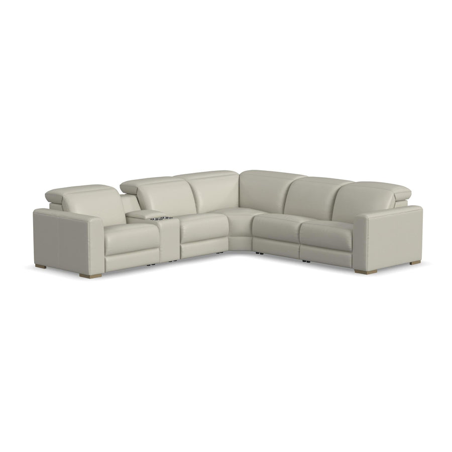 Aurora Coconut Milk Leather Power Reclining Sectional