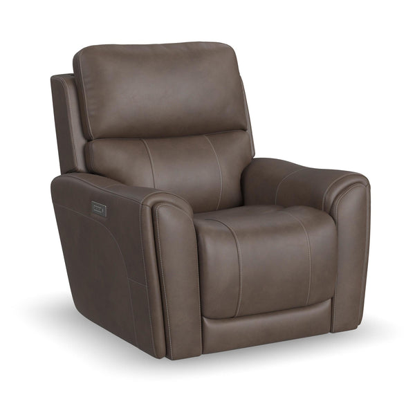 Carter Cappuccino Fabric Power Rocking Recliner with Power Headrest, Lumbar, Heat & Massage