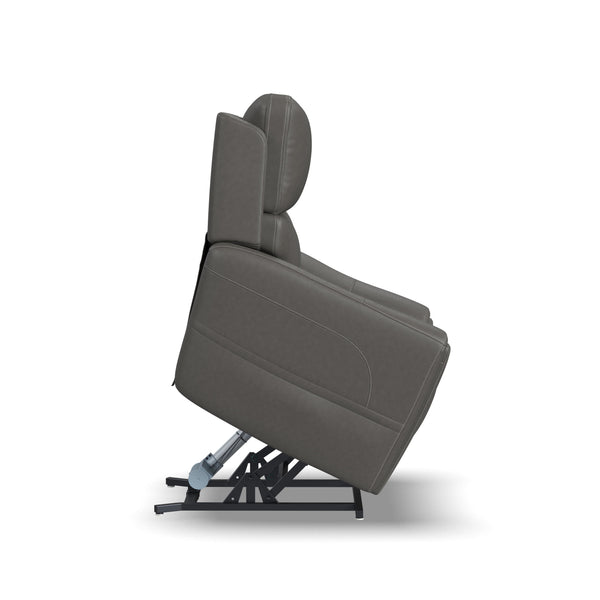 Carter Smoke Fabric Power Lift Recliner with Power Headrest, Lumbar, Heat & Massage alternate view