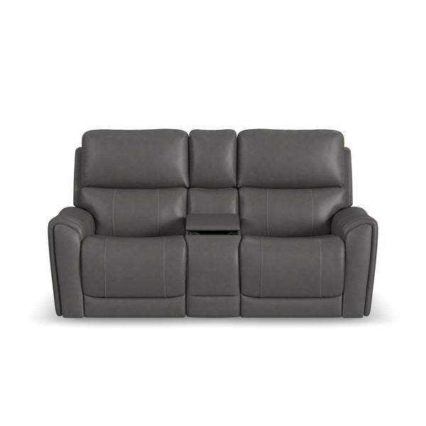 Carter Smoke Fabric Power Reclining Loveseat with Console & Power Headrests & Lumbar alternate view