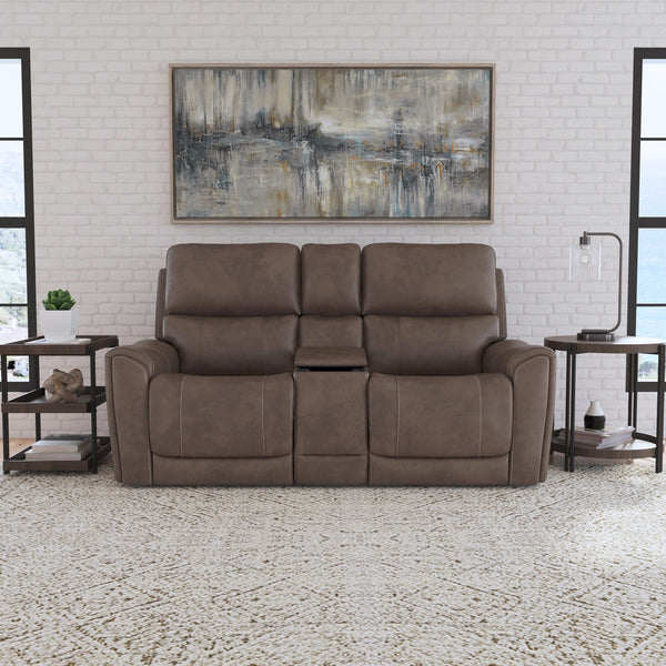 Carter Cappuccino Fabric Power Reclining Loveseat with Console & Power Headrests & Lumbar alternate view