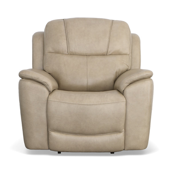 Flexsteel Crew Leather Power Recliner with Power Headrest & Lumbar