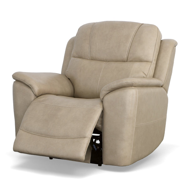 Flexsteel Crew Leather Power Recliner with Power Headrest & Lumbar alternate view