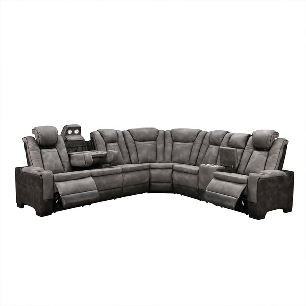 Power Reclining Sectional with Console – Gray alternate view