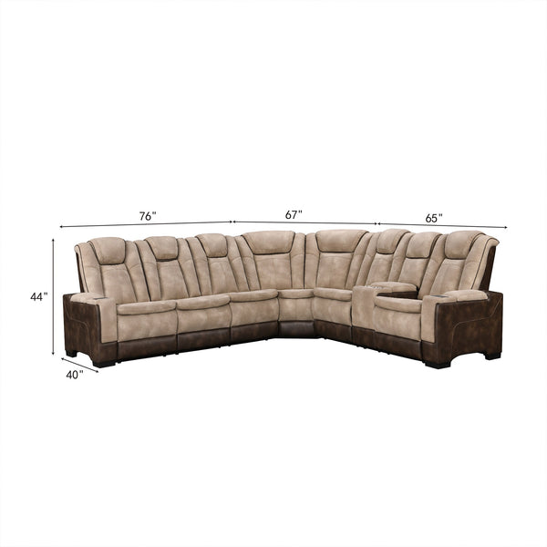 Power Reclining Sectional with Console – Brown alternate view