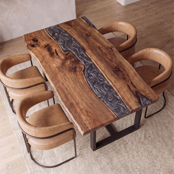 Black Walnut Gray Epoxy River Dining Table alternate view