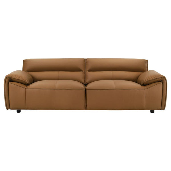 Bronx Leather Upholstered Sofa Orange