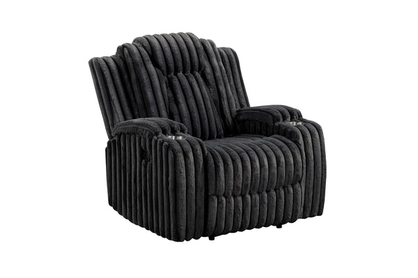 Wren Black Corduroy Reclining Chair alternate view