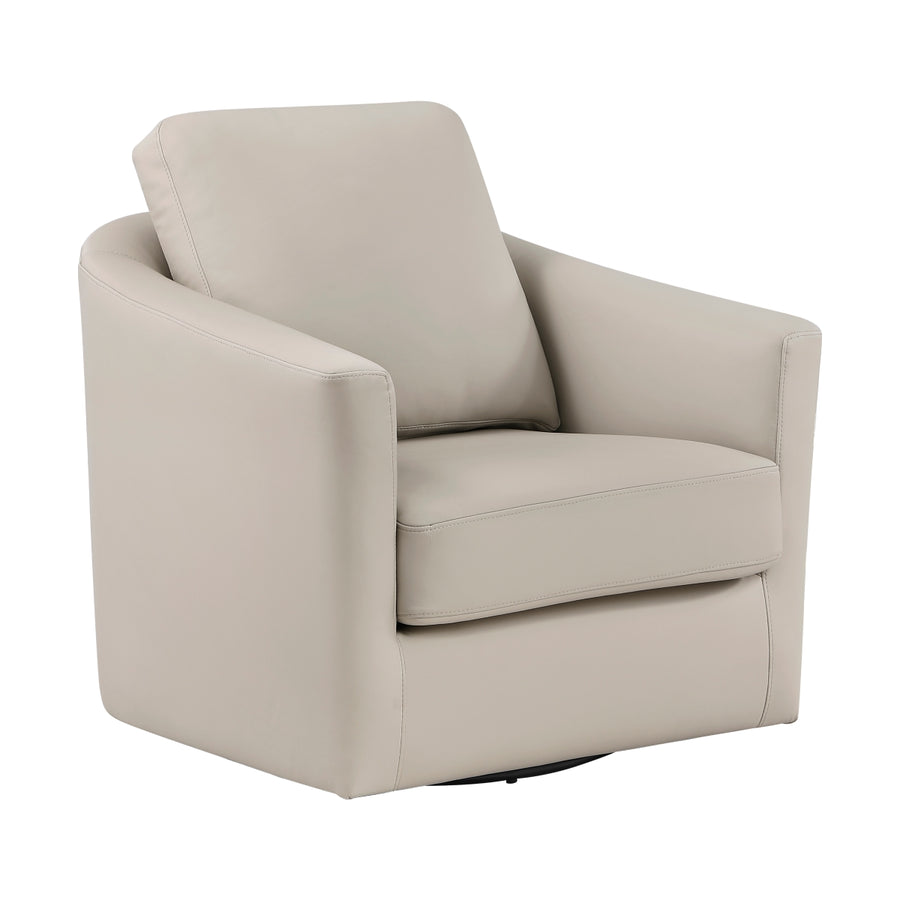 Vista Taupe Leather Swivel Chair