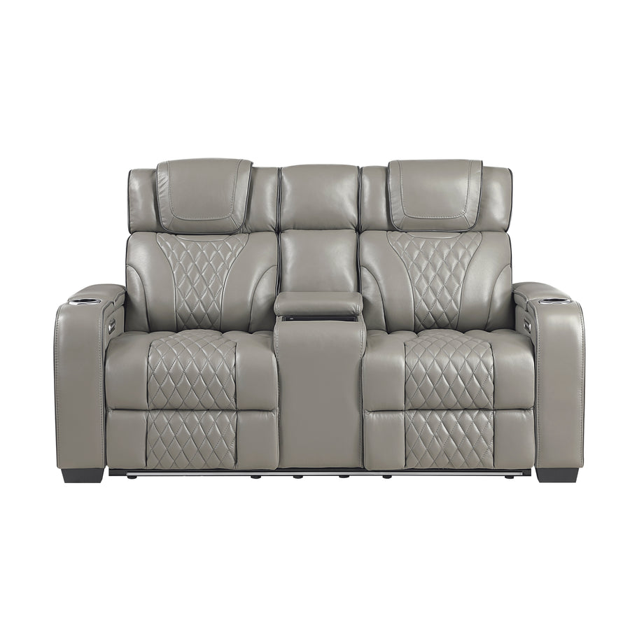 Apex Power Reclining Loveseat with Massage, Heat & LED