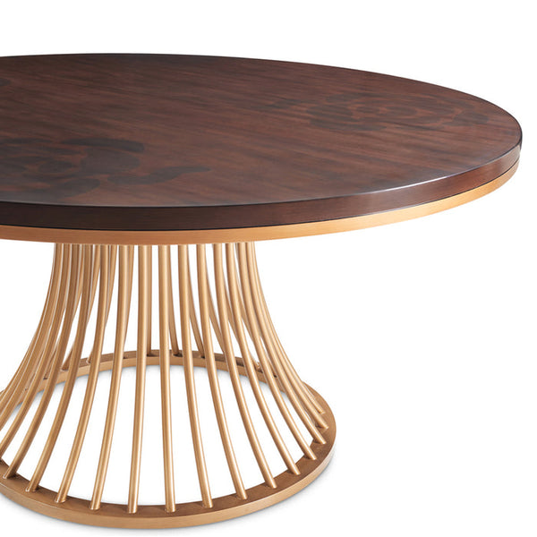 Camellia Field Round Dining Table - Warm Pecan alternate view