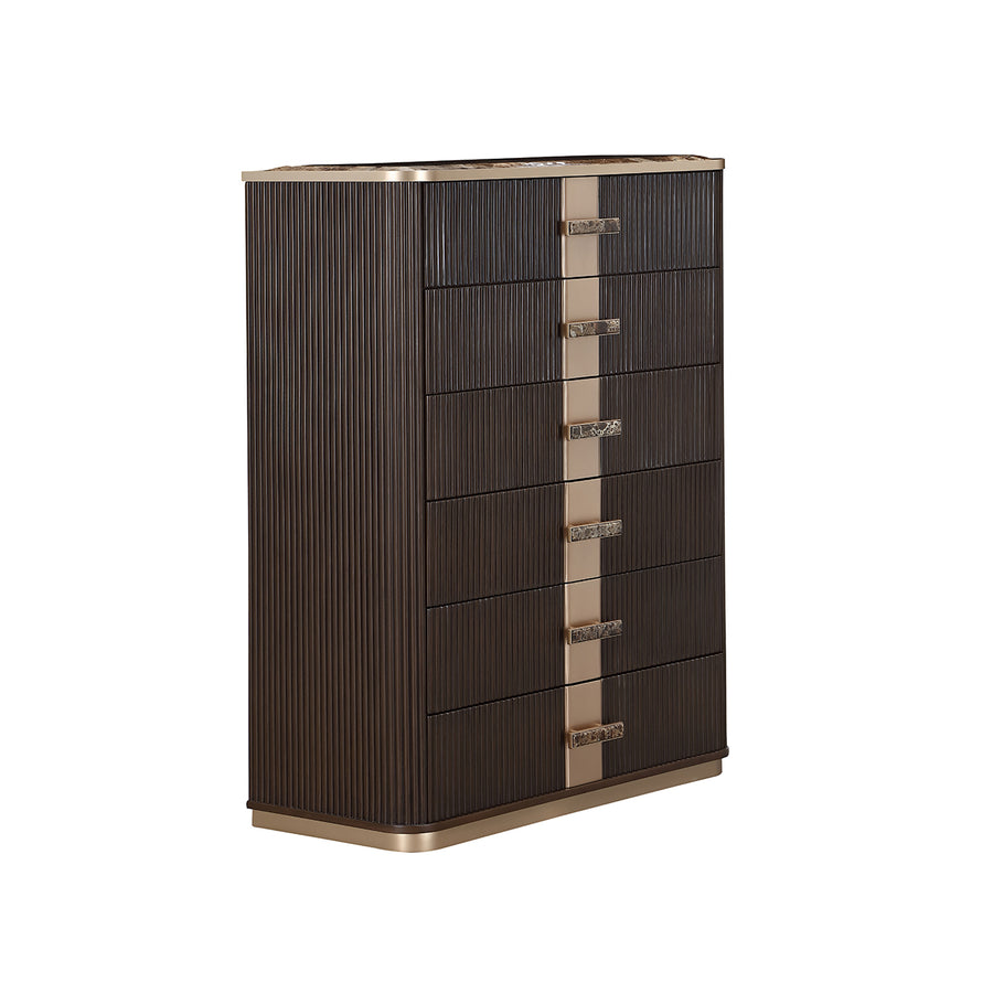 West Kensington Highboy Chest in Medium Espresso