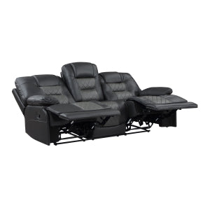 Fabian Double Reclining Sofa with Center Drop-Down Cup Holders, Receptacles and USB Ports alternate view