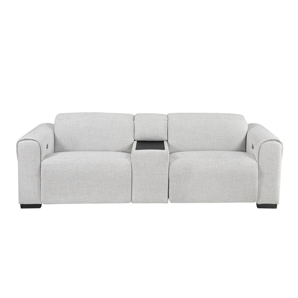 McPherson Power Double Reclining Love Seat with Center Console, Power Headrests & Charging Ports