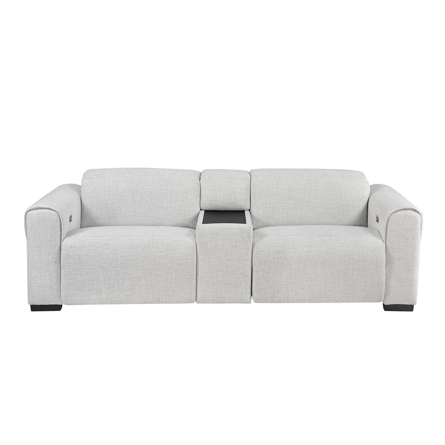 McPherson Power Double Reclining Love Seat with Center Console, Power Headrests & Charging Ports