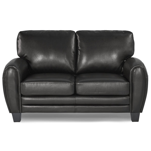 Black on a white background
