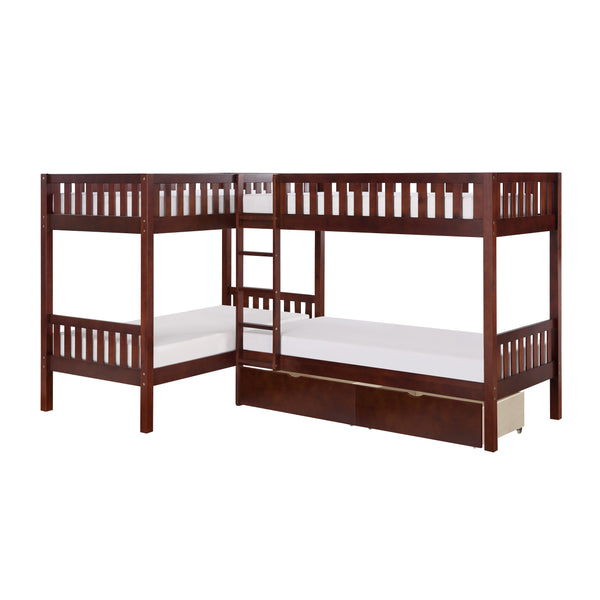 Rowe (4) Corner Bunk Bed with Storage Boxes - view 3