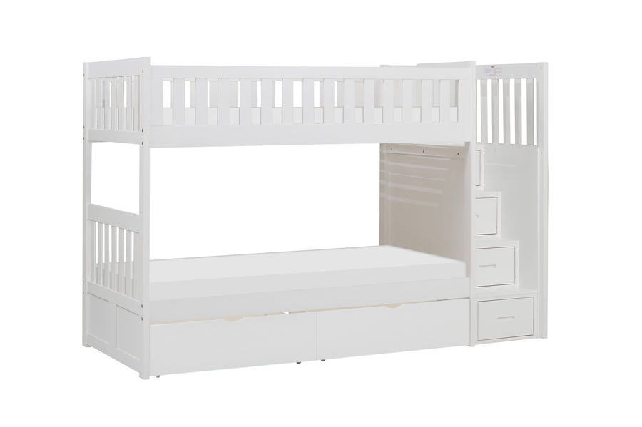 Galen (5) Twin/Twin Step Bunk Bed with Storage Boxes