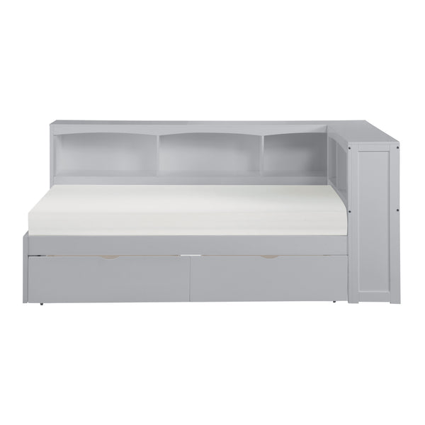 Orion (4) Twin Bookcase Corner Bed with Storage Boxes - view 3