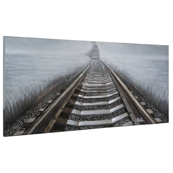 3D Railroad Track with Train alternate view
