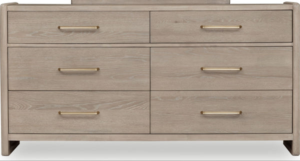 Greenwich Six Drawer Oak Wood Dresser in Chai - View 3