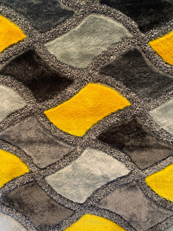 J.D.G Design Shag Area Rug (Yellow)