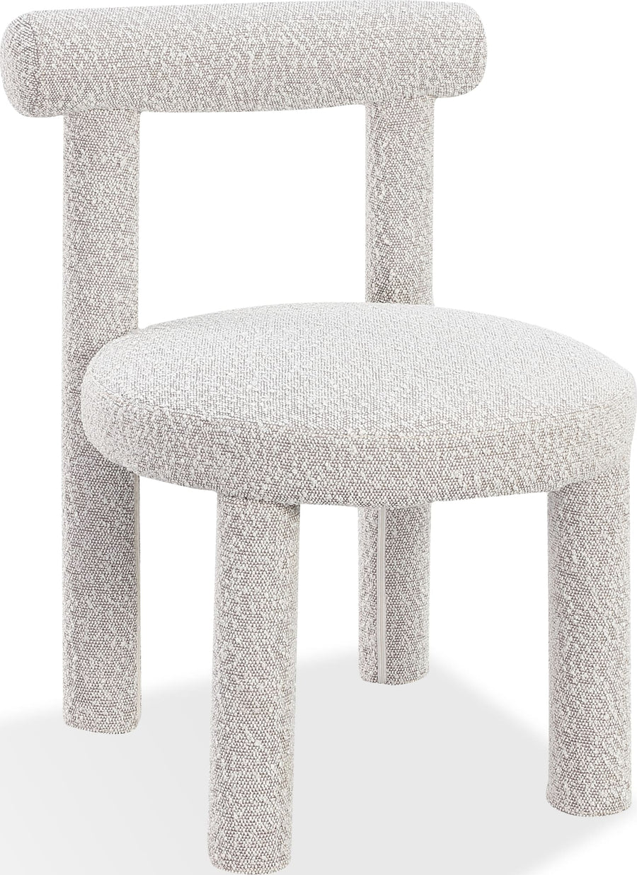 Addison Modern Dining Chair in Cotton Ball Boucle