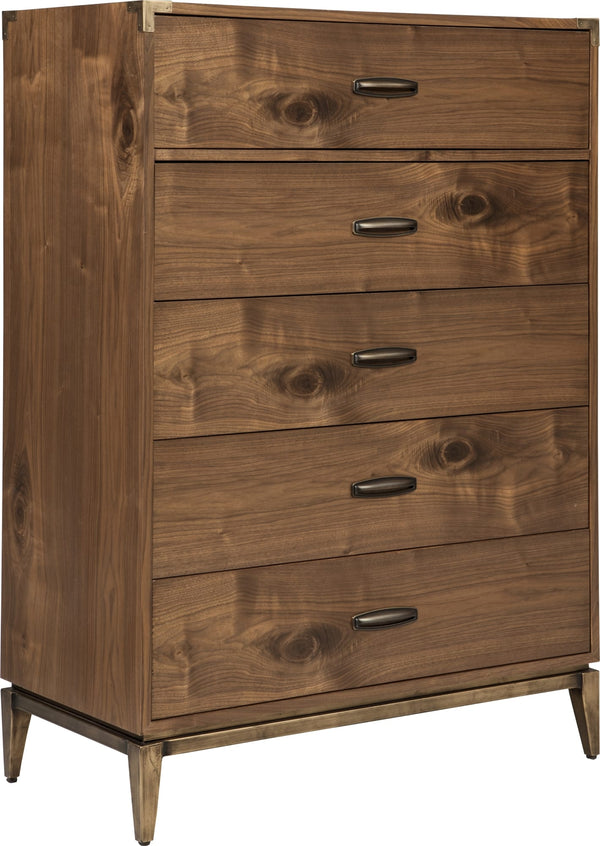 Brookfield Five Drawer Chest in Natural Walnut