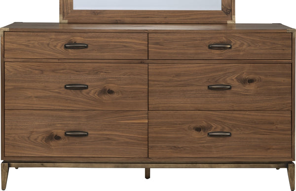 Brookfield Six Drawer Dresser in Natural Walnut