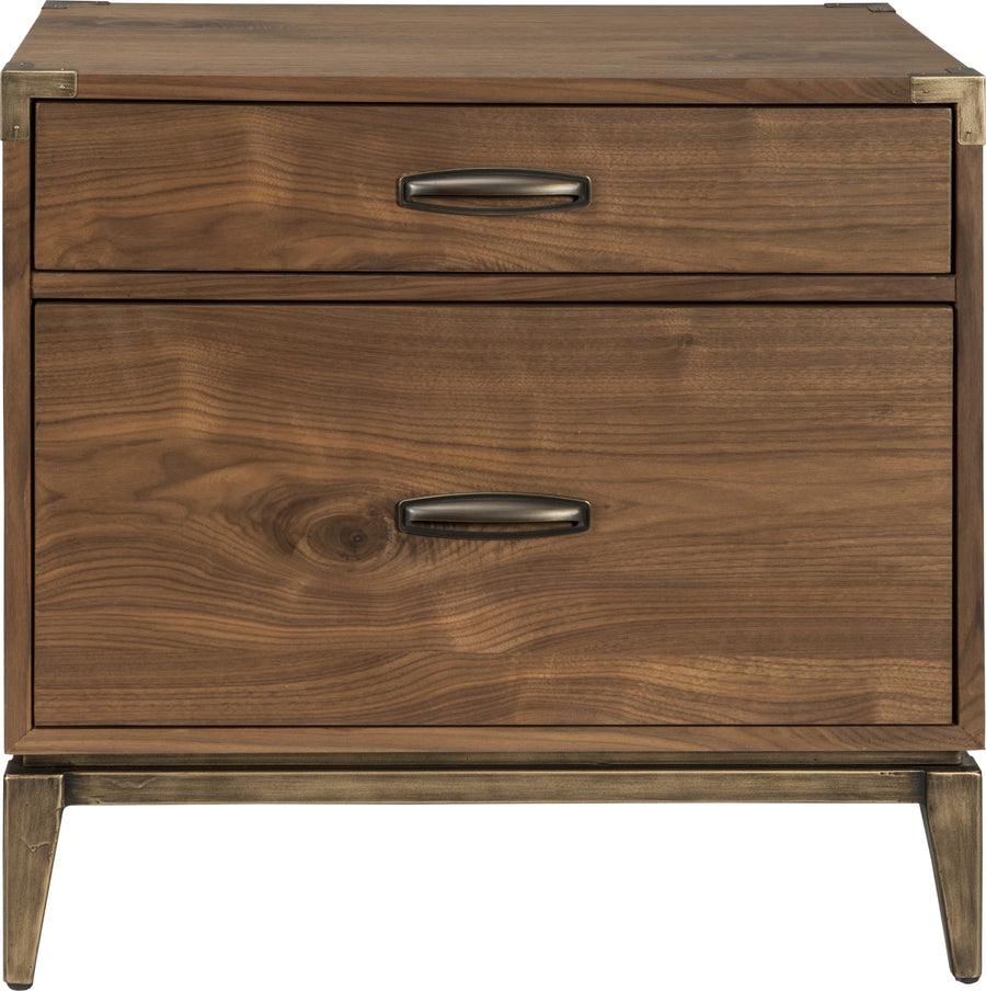 Brookfield Two Drawer Nightstand in Natural Walnut - View 4