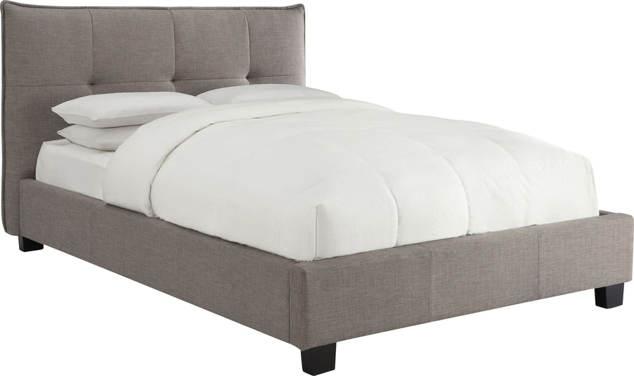 Adona Upholstered Platform Bed in Dolphin Linen - View 3