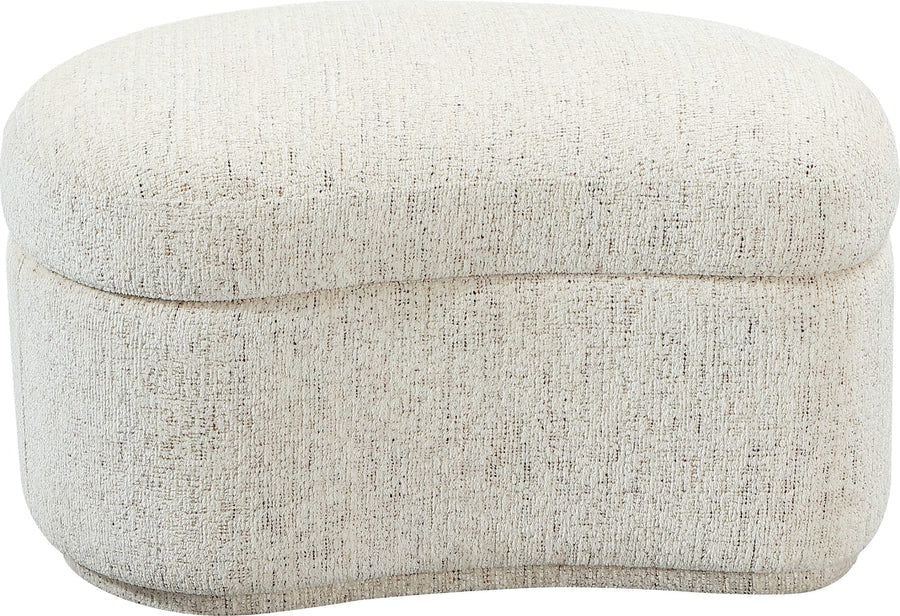 Afra Fully Upholstered Storage Ottoman in Chinchilla
