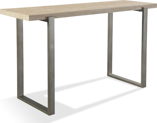 Marlowe Natural Travertine Console Table with Bronze Metal Base alternate view