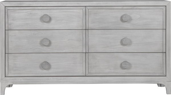 Coastal Chic Six-Drawer Dresser in Washed White
