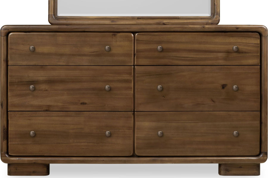 Bentley Six Drawer Acacia Wood Dresser in Impala