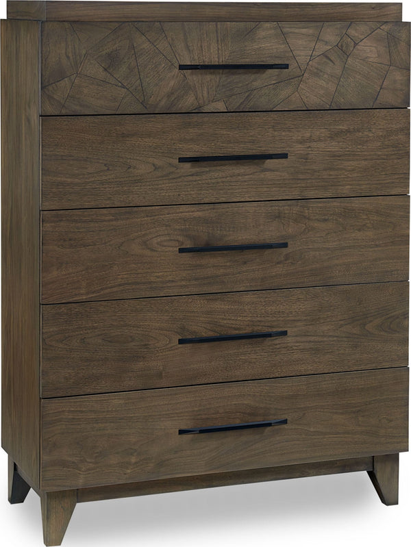 Brooks Five-Drawer Chest in Wild Oats Brown