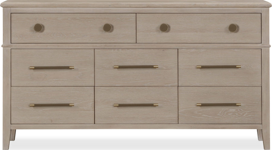 Carrington Eight Drawer Oak Wood Dresser in Chai - View 7