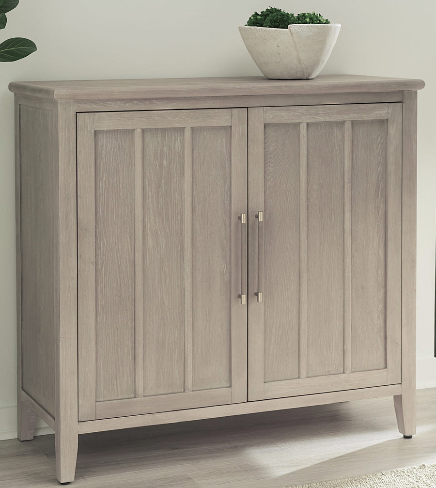 Carrington Two Door Two Drawer Bar Cabinet with Stemware Rack and Wine Rack in Chai