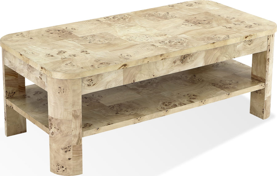 Caspian Mappa Burl Coffee Table in Amber Kiss - View 4