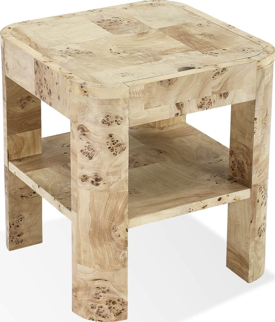 Caspian Mappa Burl End Table in Amber Kiss - View 4