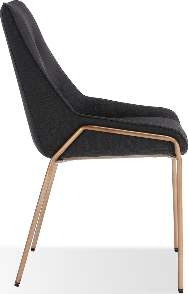 Cyrus Upholstered Dining Chair in Coal Fabric and Brushed Bronze Metal alternate view