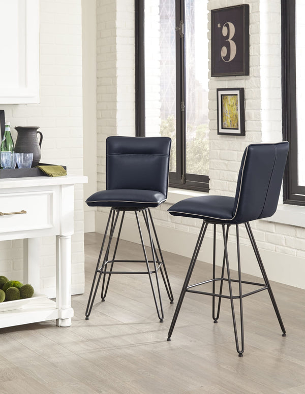 Demi Hairpin Leg Swivel Bar Stool in Cobalt alternate view