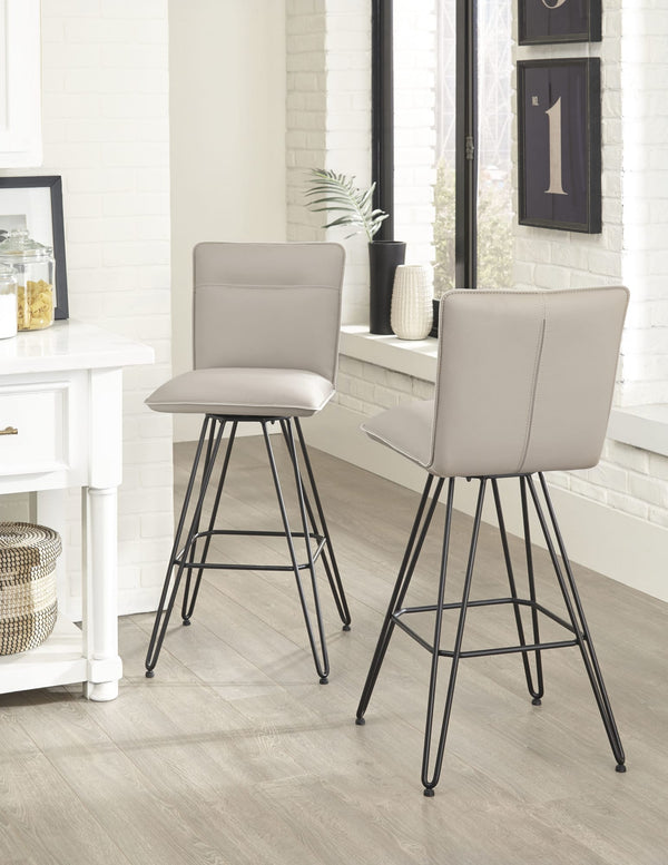 Demi Hairpin Leg Swivel Bar Stool in Taupe alternate view