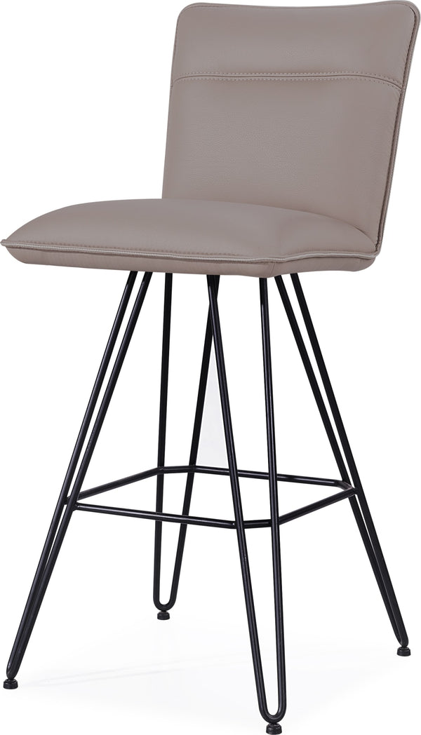 Demi Hairpin Leg Swivel Bar Stool in Taupe - View 2