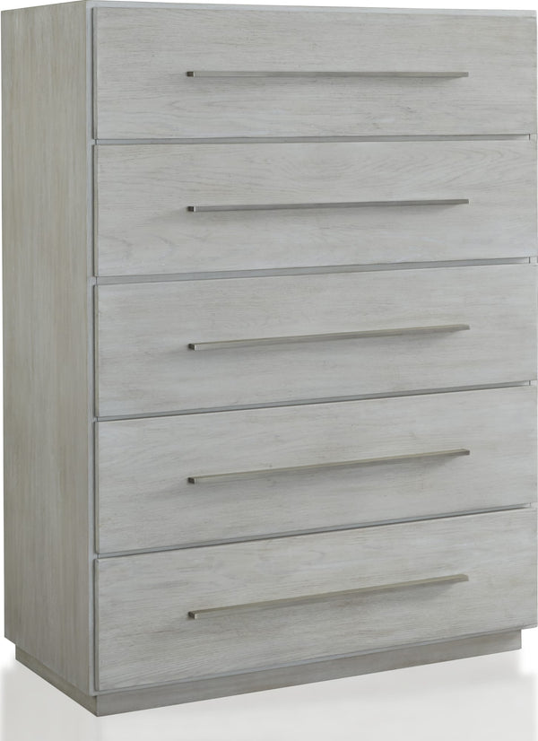 Driftwood Five Drawer Chest in Cotton Grey