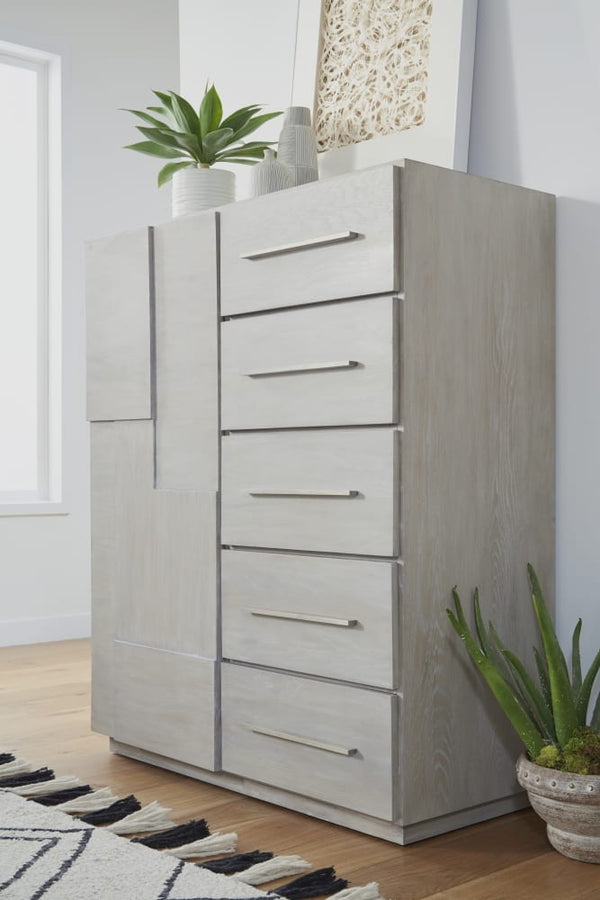 Driftwood Five Drawer One Door Sweater Chest in Cotton Grey alternate view